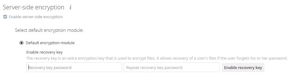 Recovery key Password